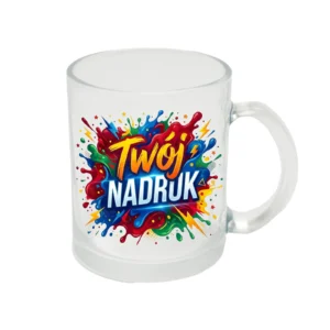 KUBEK SZKLANY PRZEŹROCZYSTY 330 ML Z NADRUKIEM
