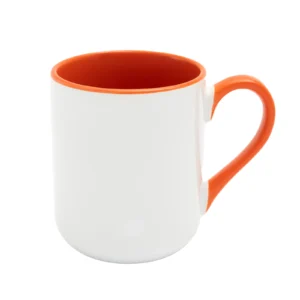 KUBEK BIAŁY COFFEE WNĘTRZE I UCHO POMARAŃCZOWE (FUNNY, COMBO) 330 ML